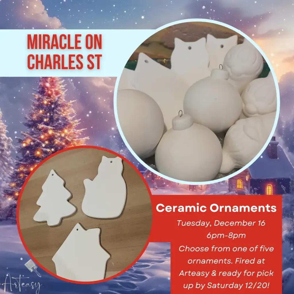 Miracle on Charles St | A Christmas Ornament Paint & Sip (December 16)