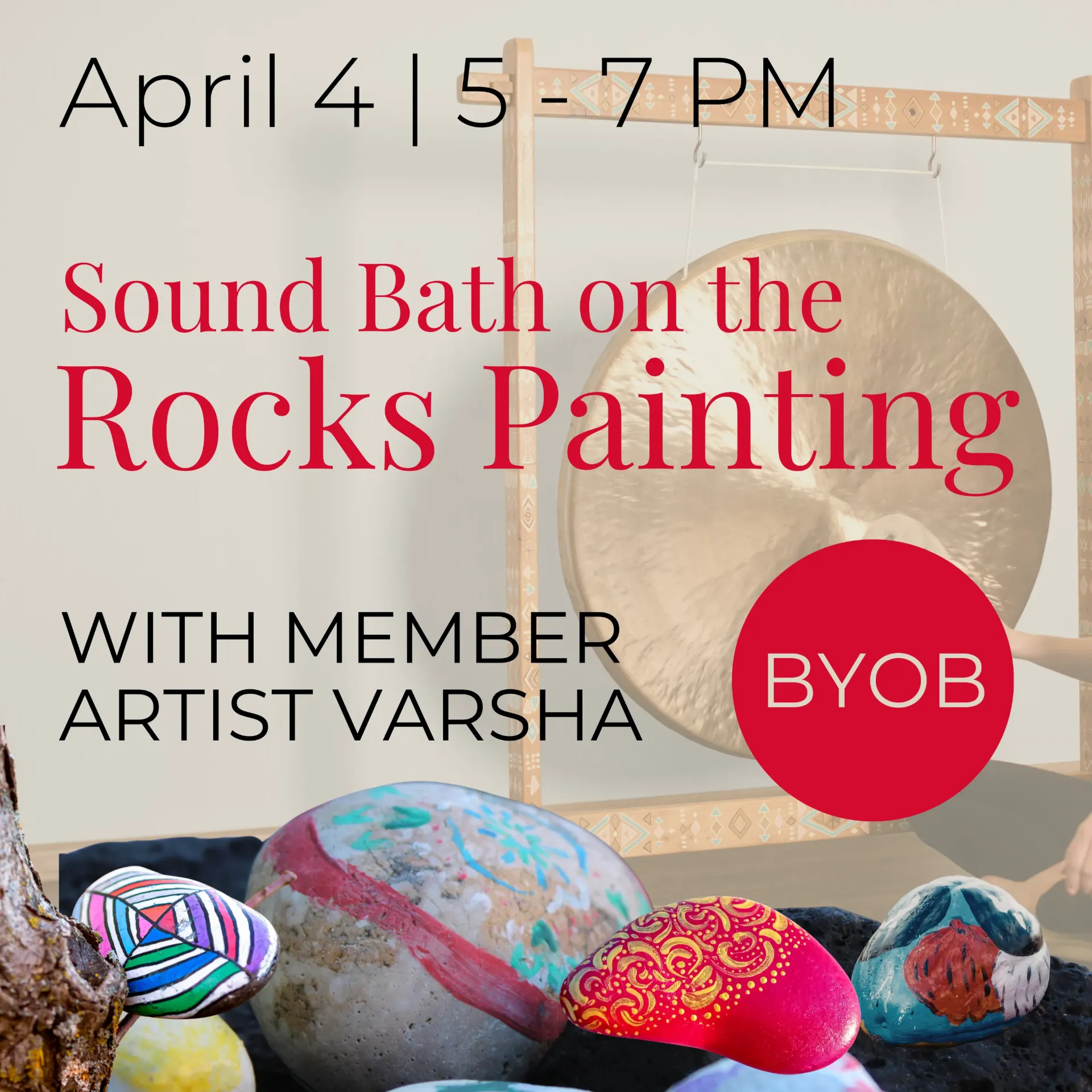 Sound Bath on the Rocks Painting Class -BYOB (April 4)