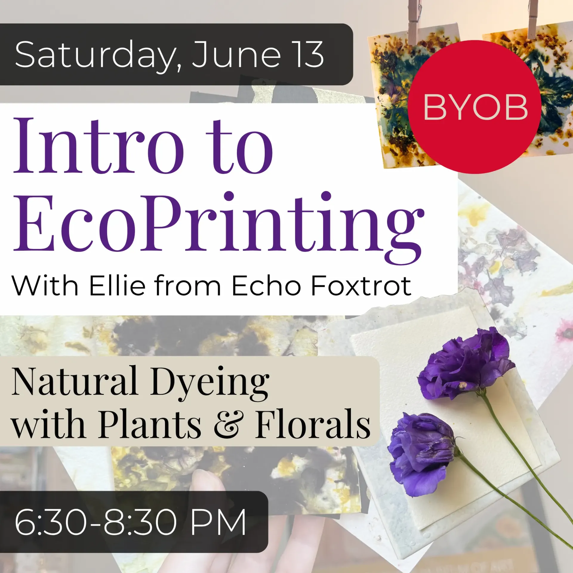 Intro to Ecoprinting: Using Plants & Florals to Make Unique Printed Paper (June 13)