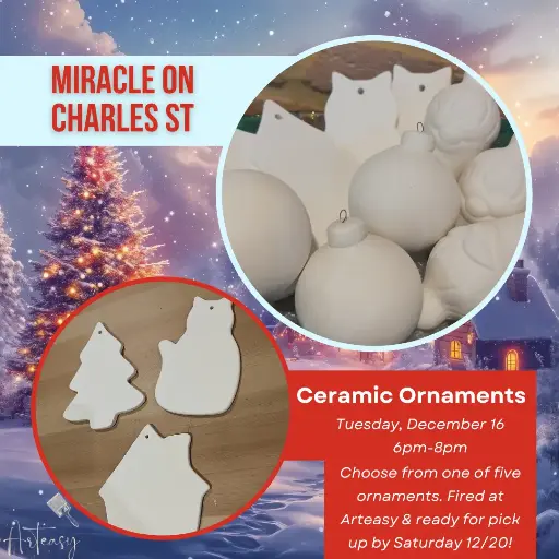 Miracle on Charles St | A Christmas Ornament Paint & Sip (December 16)
